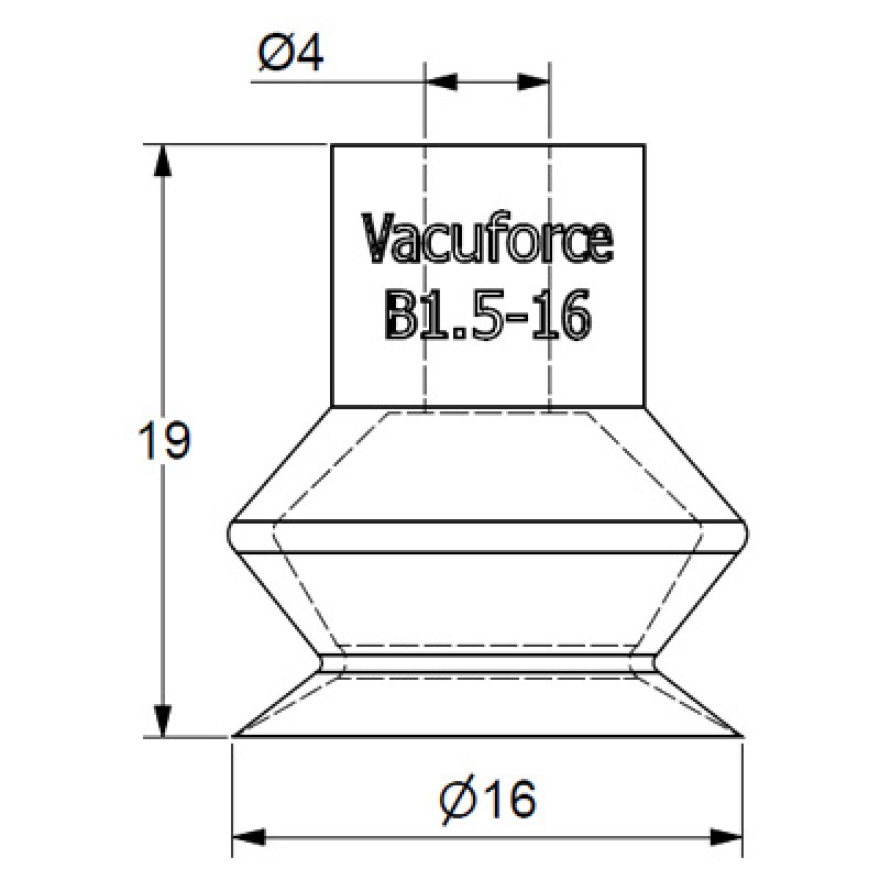 Vacuforce Suction Cup B1.5-16ST